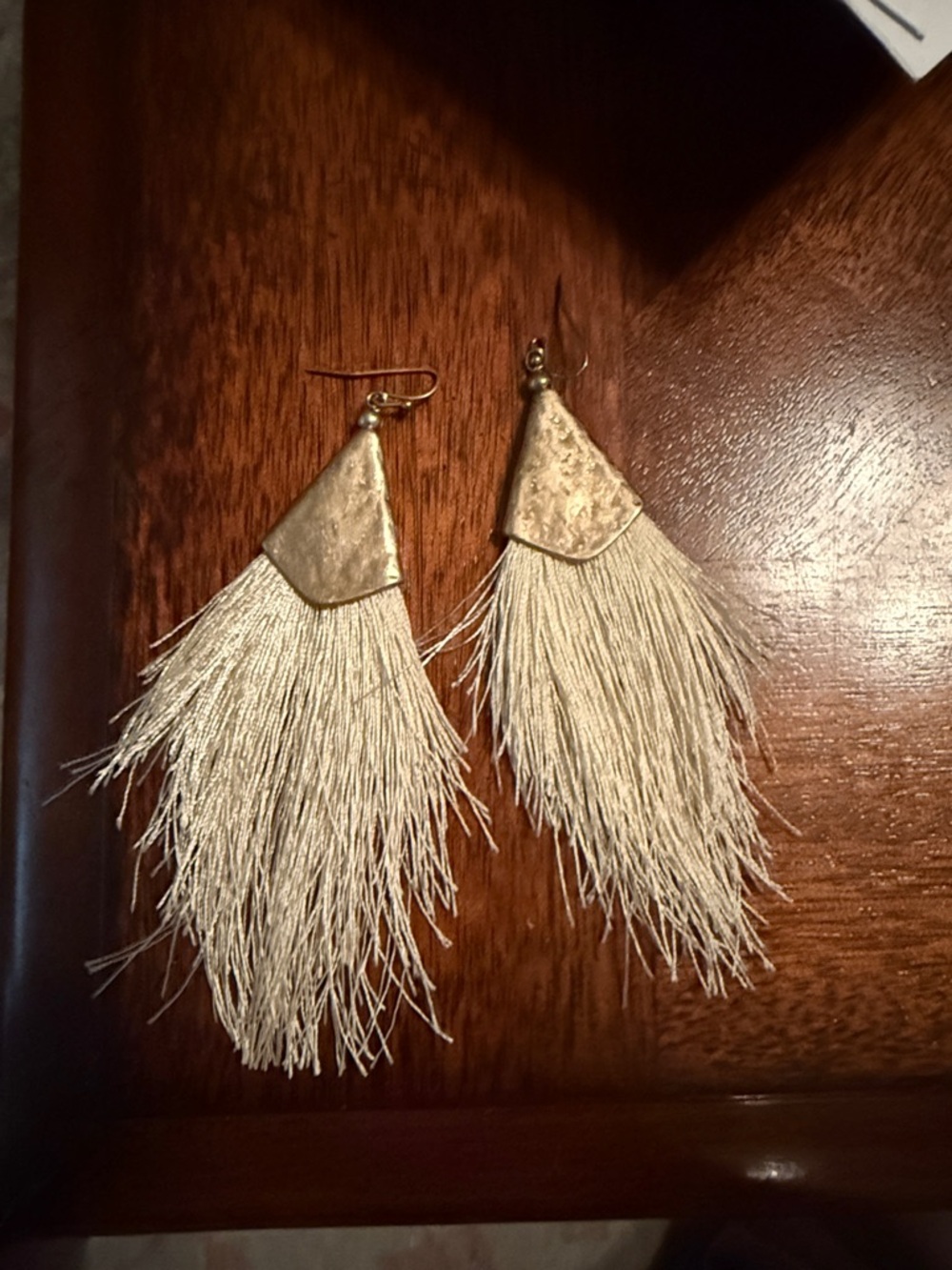 Gold Tassel Fringe Drop Earrings - Elegant Women Jewelry